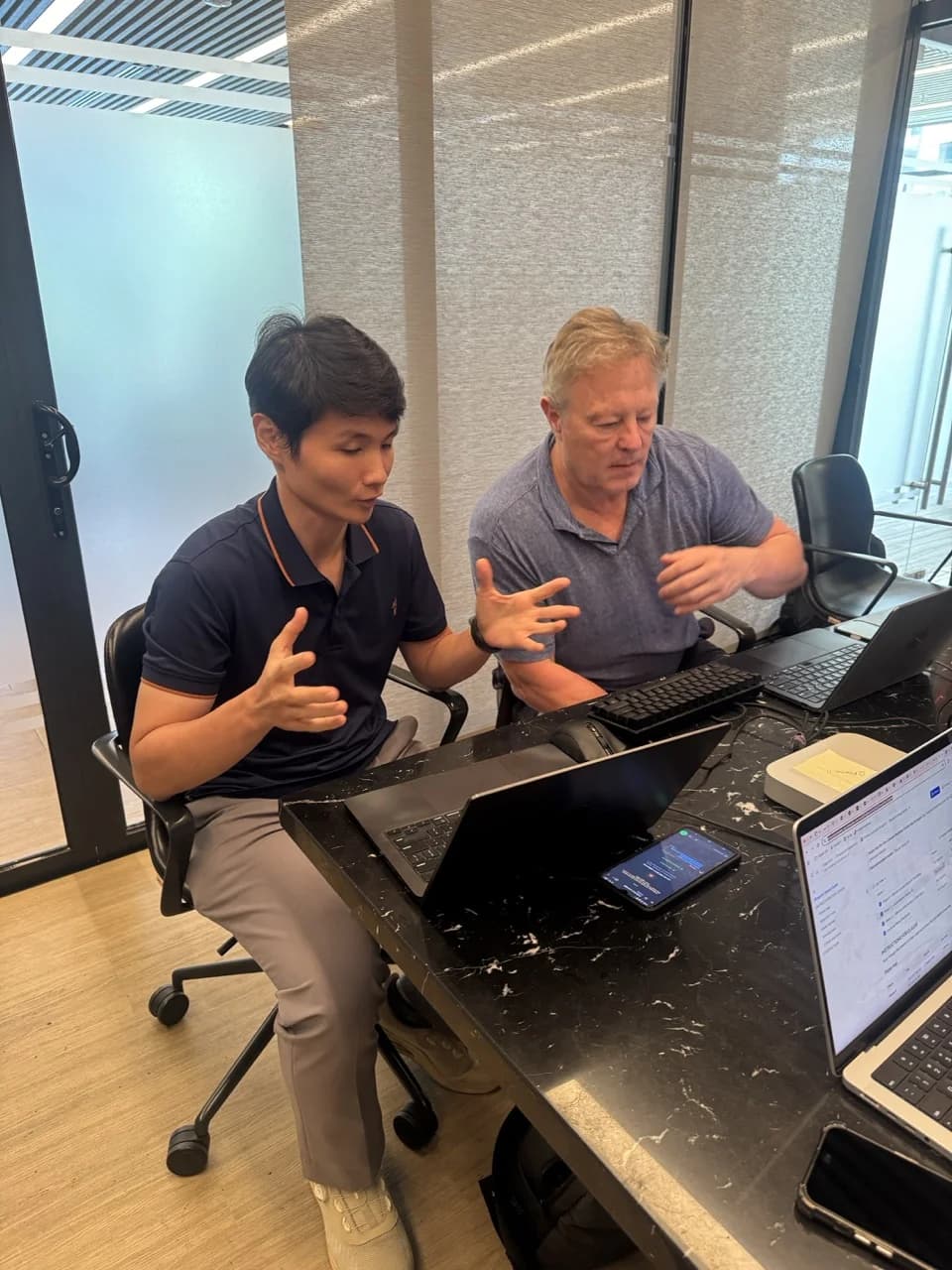James pairing with the engineer during the five-day sprint