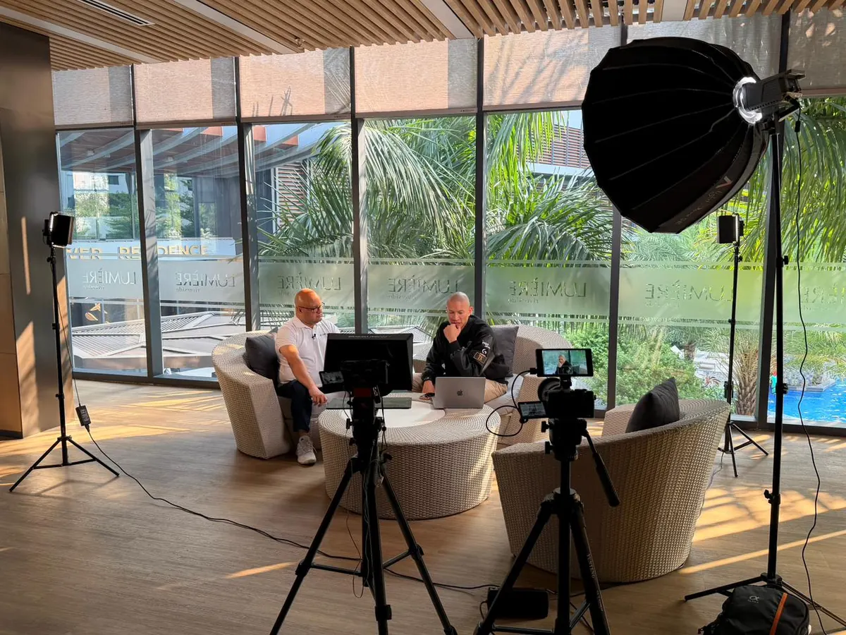 Working through the AI marketing team install with TK Nguyen at Lumiere in Nha Trang