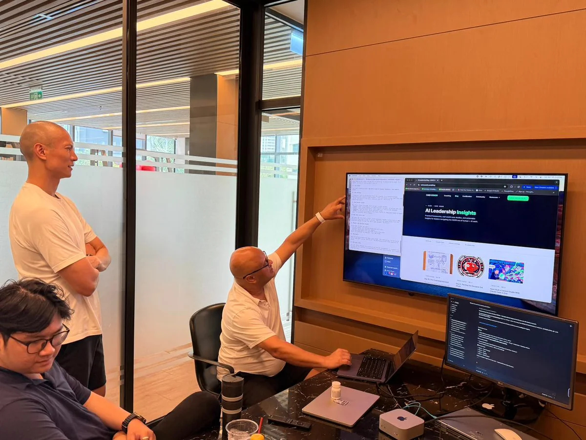 The GAM Entertainment video team sketching out their first AI agent lineup during Day 11